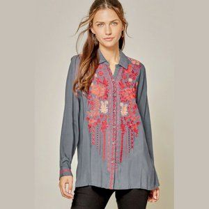 NWT Premium Embroidered Button Down Top
